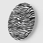 Grande Horloge Ronde Zebra Print, Zebra Stripes, Noir Et Blanc (Angle)
