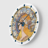 Grande Horloge Ronde Zodac Art Nouveau Clock by Alphonse Mucha (Angle)