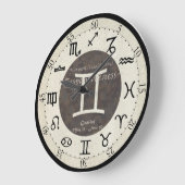 Grande Horloge Ronde Zodiac Clock - Gemini (Angle)