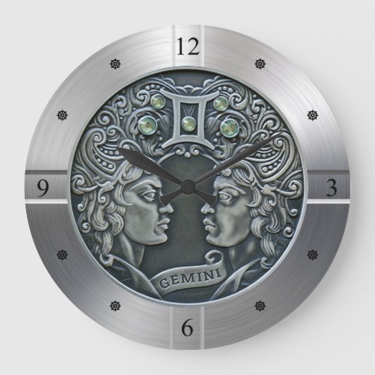 Grande Horloge Ronde Zodiac ~ Gemini ~ Céleste ~ Astrologie occidentale (Recto)