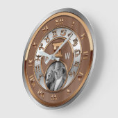Grande Horloge Ronde Zodiac Photo bronze Argent Monogramme Gemini Twins (Angle)