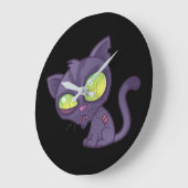 Grande Horloge Ronde Zombie Kitty (Angle)