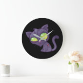 Grande Horloge Ronde Zombie Kitty (Maison)