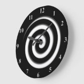Grande Horloge Ronde Zone Out Black Spiral Hypno Wall Clock (Angle)