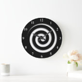 Grande Horloge Ronde Zone Out Black Spiral Hypno Wall Clock (Maison)