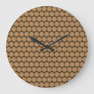 Grande Horloge Ronde Zones Brown Et Oranges,