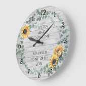 Grande horloge souvenir de mariage à couronne de t (Angle)