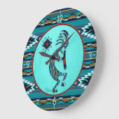 Grande horloge Turquoise Kokopelli (Angle)