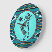 Grande horloge Turquoise Kokopelli (Angle)