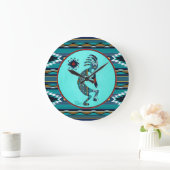 Grande horloge Turquoise Kokopelli (Maison)