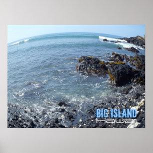 Grande île Hawaii affiche déformée vue