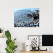 Grande île Hawaii affiche déformée vue (Bureau à domicile)