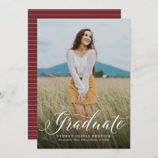Grande image faire-part de graduation (Devant / Derrière)