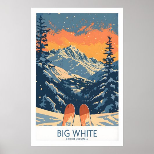 Grande impression de ski blanche - Colombie-Britan (Devant)