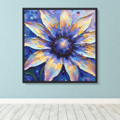 Grande Impression Fleur Bleue | Botanique (Insitu (Plancher de Bois))