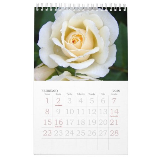 Grande impression Petits Roses Calendrier - Page u (Feb 2026)