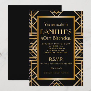 Grande invitation Art Déco d'inspiration