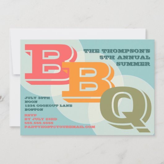 Grande invitation audacieuse de BBQ (Devant)