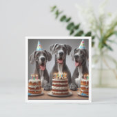 Grande invitation Dane anniversaire, Fête de chien (Debout devant)