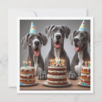 Grande invitation Dane anniversaire, Fête de chien