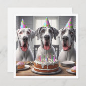 Grande invitation Dane anniversaire, Fête de chien (Devant / Derrière)