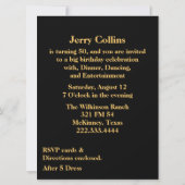 Grande invitation d'anniversaire de célébration (Dos)