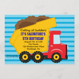 Grande invitation d'anniversaire de garçons de