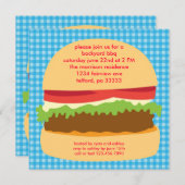 Grande invitation de BBQ d'hamburger (Devant / Derrière)