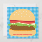 Grande invitation de BBQ d'hamburger (Dos)