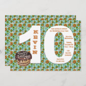 Grande invitation de fête d'anniversaire 10 (Devant / Derrière)