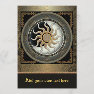 Grande invitation de la roue Pagan Sun et Lune