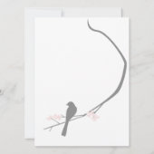 Grande invitation d'oiseau et de fleur (Dos)