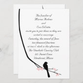 Grande invitation d'oiseau et de fleur (Devant / Derrière)