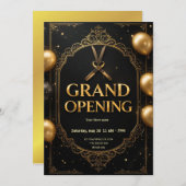 Grande Invitation d'ouverture Premium Black & Gold (Devant / Derrière)