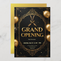 Grande Invitation d'ouverture Premium Black & Gold