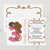 Grande invitation occidentale d'anniversaire de (Devant / Derrière)