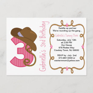 Grande invitation occidentale d'anniversaire de