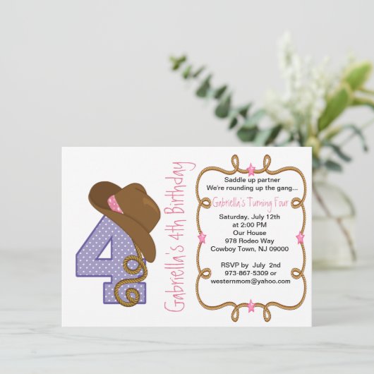 Grande invitation occidentale d'anniversaire de (Debout devant)