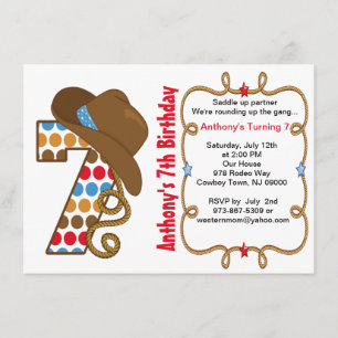 Grande invitation occidentale d'anniversaire de