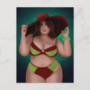 GRANDE JOLIE CHUBBY BBW ART FEMME BIKINI CARTES PO
