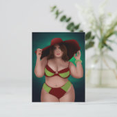 GRANDE JOLIE CHUBBY BBW ART FEMME BIKINI CARTES PO (Debout devant)