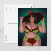 GRANDE JOLIE CHUBBY BBW ART FEMME BIKINI CARTES PO (Devant / Derrière)