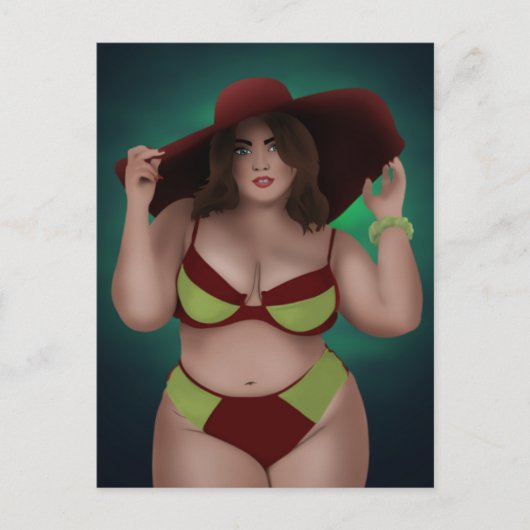 GRANDE JOLIE CHUBBY BBW ART FEMME BIKINI CARTES PO (Devant)