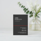 Grande ligne rouge gris Carte de visite attrayant (Debout devant)