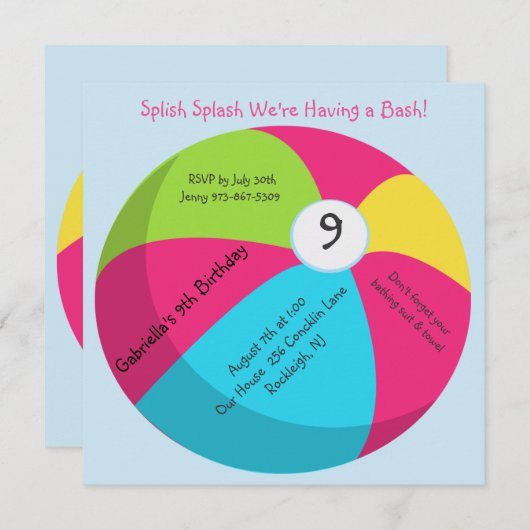 Grande, lumineuse invitation d'anniversaire de (Devant / Derrière)