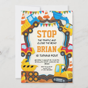 grande machine construction invitations d'annivers