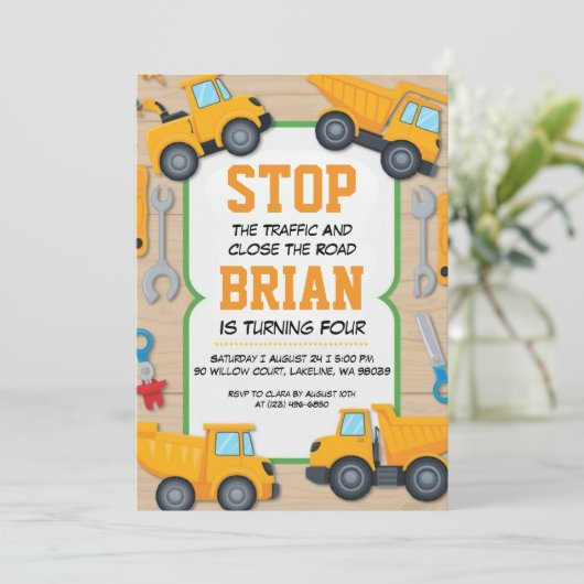 grande machine construction invitations d'annivers (Debout devant)