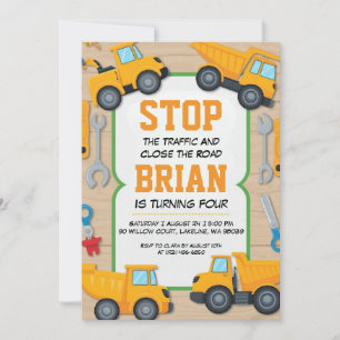 grande machine construction invitations d'annivers