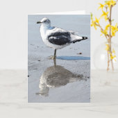 Grande mouette de bébé - carte de voeux vierge (Fleur jaune)