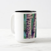 Grande Mug à deux tons de bouleaux Abstraits (Devant gauche)